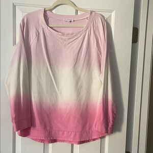 Talbots Pink and White Ombre Sweatshirt